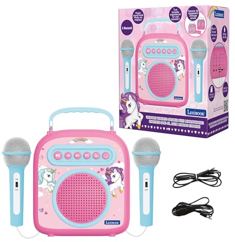 Lexibook, My Secret Enceinte Karaoké Portable, BTC050UNILXB | Micro inclus, prise auxiliaire, entrée SD/TF, Rose