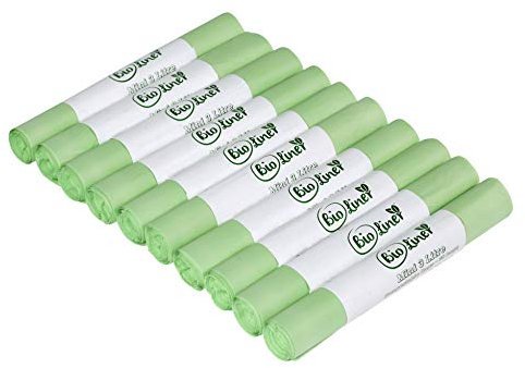 Mini 3L Compostable Caddy Bags - 250 liners - Kitchen Worktop Compost Food Waste Bin Liners for EN13432