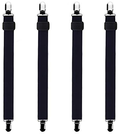 Bedecor -4Pcs (60cm à 200cm) Tendeur Drap Housse Lit Drap Réglable,Tendeurs de Maintien,Convient à Tous Lits et Matelas,Noir