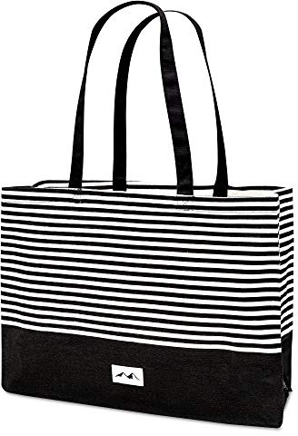 Santa Perago Schwarz-Weiß Premium Jutebeutel Bedruckt - Große Einkaufstasche Aus 300gsm Canvas | Baumwoll Tragetasche Mit Langen Henkeln | Damen Tote Bag Stofftasche & XXL Baumwolltasche