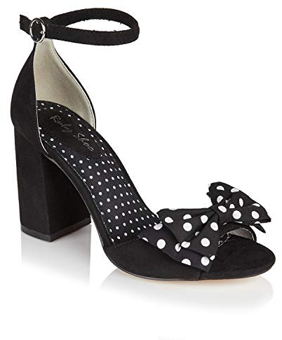 Ruby Shoo Dorry Peeptoe Sandal med rosett, Svart, 38 EU