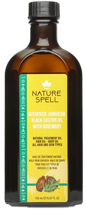 Nature Spell Jamaikanisches Rizinusöl mit Rosmarin für Haar & Körper 150 ml, Natürliches Haarwachstum, Stärkt Haarwurzeln, gegen trockenes & geschädigtes Haar