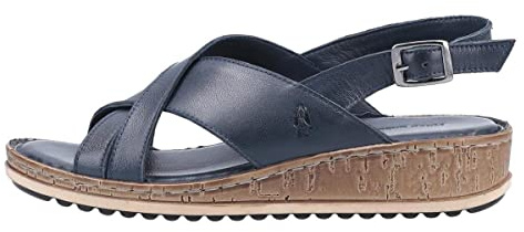 Hush Puppies Elena Womens Wedge Sandals Navy 6 UK