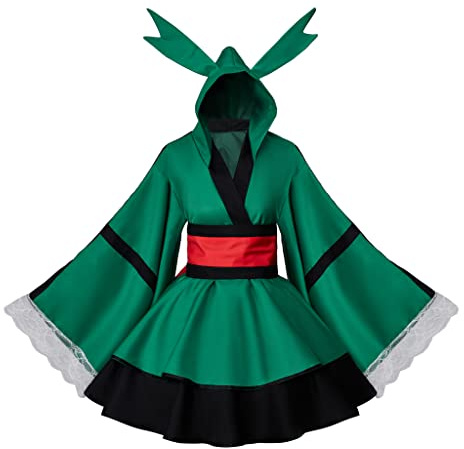 WOSHOW Anime MHA Hero Cosplay Battle Lolita Kimono Dress Cosplay Costume Halloween Suit