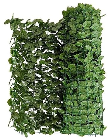 Siepe Artificiale Ornamentale in Rotoli con Foglie, Rotolo Edera sempreverde in più Misure per Recinzione Esterno Copertura per Bar Ristoranti Giardino Terrazzo (1x3 Metri)