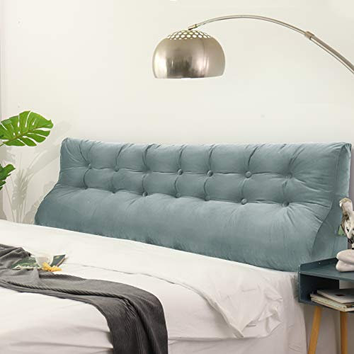 Johnear Rückenkissen Lesekissen Bett Hohe Kopfteil，Sofa Rückenlehnen Kissen Groß Dreieck zweireihiges keilkissen Lendenkissen Bücherkissen Samt Rückenpolster