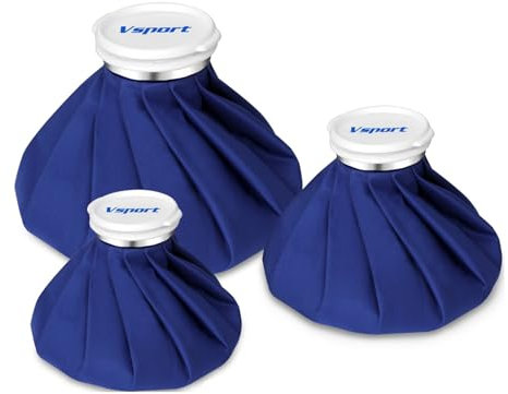 Vsport Ice Bag for Injuries，Reusable Ice Cold Pack, Hot Water Bag, Hot & Cold Therapy and Pain Relief, First Aid Therapy Packs Relief and Reduce Sports Injuries，3 Pack (6/9/11)