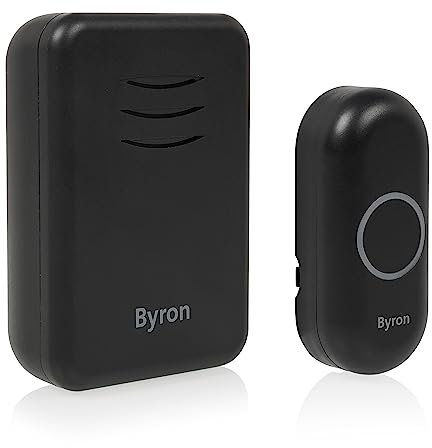 Byron Wireless Plug in Doorbell Set – 150 m Range – 16 Melodies – Black – DBY-22352BS