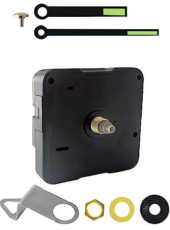 WinTaim Uhrwerk für Wanduhr Lautlos, Uhrwerke zum Selbsteinbau mit Zeiger Quarzuhrwerk DIY-Reparatur-Ersatz-Uhrenteile-Motor (13mm Gesamtwelzlänge, 1 Packung Uhrzeiger Night Light B)