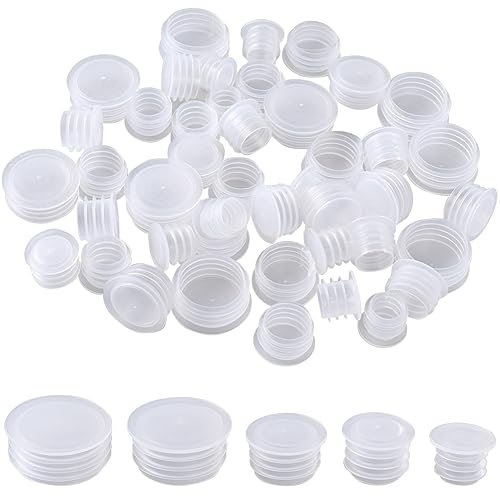 GORGECRAFT 50 tapón de Plástico para Salero Y Pimentero 5 tamaños Tapón de Repuesto Tapones para Botellas Reutilizables Transparentes con Extremo Redondo Tapones Interiores para Botellas Tuberías