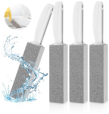 4 Stück Bimsstein für Toilette,Grill Bimsstein Reinigungsstein mit Griff, Blöcke Bimsstein Putzstein zur Reinigung hartnäckiger Harnsteine&Kalk,zur Reinigung Küchen,Grill,Badezimmerduschen&Toiletten