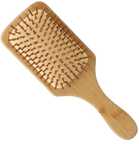 Spazzola per Capelli, Spazzola per Capelli in Bambù Naturale, Spazzola Quadrata, Anti-Crespo, Spazzola Districante, per Pettinare e Migliorare la Texture dei Capelli, Adatta per Uomini, Donne, Bambini