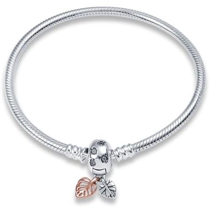 QIKAOLA S925 Armbänder für Pandora Charms Moments Schlangenketten-Charm-Armbänder als Geschenk für Frauen