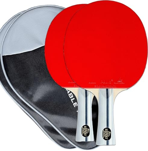 Palio Expert 3.0 Bordtennisrack och fodral | ITTF-godkända högpresterande pingisracketar för nybörjare | Maximal centrifugering och kontroll (Set med 2 racketar)