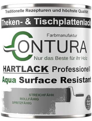 Contura Hartlack Thekenlack Klarlack Universallack 2in1 Möbellack Parkettlack Holzlack Holzschutz Tischplattenlack (375ml., Seidenmatt)