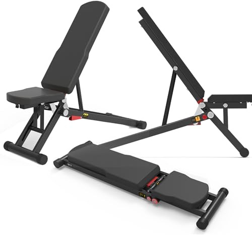 BOOMBELL® Boombench UF1 faltbare Hantelbank für Zuhause, Klappbar Verstellbar, Multifunktion Trainingsbank, Flachbank, Negativbank, Schrägbank für Ganzkörpertraining，Fitnessbank in Gym Qualität, 320kg