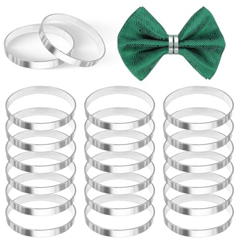 Christmas 20 Silver Napkin Rings Round Modern Napkin Ring for Table Settings, Suitable for Weddings, Dating Candlelit Dinners, Birthday Party Decorations and Other Themed Parties