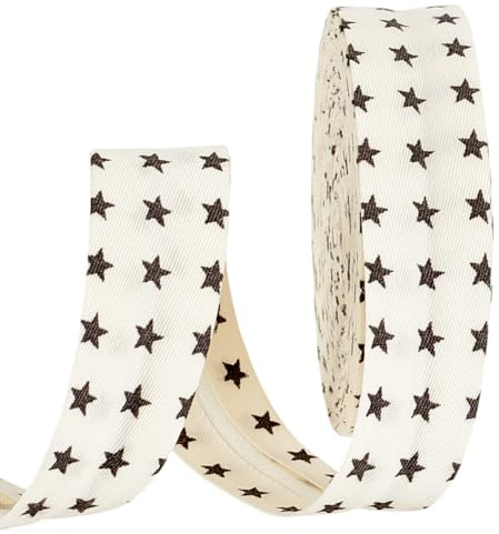 AHANDMAKER 10.94 Yards Double Fold Bias Tape, 3/4 Inch Wide Star Bias Binding Tape DIY Garment Accessories, Fabric Hem Quilt Binding for Sewing, Seaming, Piping, Crafts(Linen)