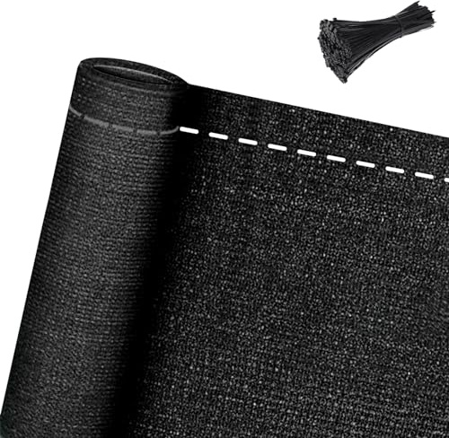 Aufun Zaunblende Schattiernetz Tennisblende Anthrazit, 2x10m | Sichtschutz aus HDPE 150 g/m², Zaun Windschutz Sonnenschutz Gewebe mit Kabelbinder für Sportplatz, Garten