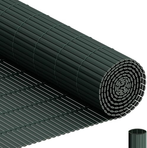 INMOZATA PVC Garden Screening 0.8m High x 5m Wide Triple Reinforcement Privacy Fence Screening, Privacy Fence Covering for Garden, Balcony, Terrace,Backyard (Green, 0.8x5m)