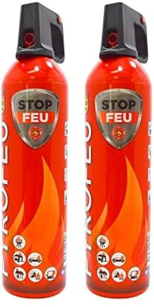 Pyrofeu 4305-6 – Extintor de Espuma 750 Gramos Stop Feu Botella metálica roja | Espuma apagafuegos AFFF de acción rápida para pequeños Incendios en el hogar, Coche, Oficina, Barcos, caravanas