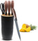 Home Vista 6-Piece Knife Set/Comes with Freestanding Storage Block/Sharp Stainless Steel Kitchen Knives/Scissors/Non-Stick Ideal for Chopping, Slicing & Everyday Cooking (Black)