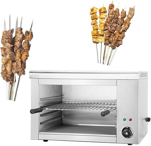 Electric Salamander, Commercial Thermostatically Controlled Electric Oven, 2200W Adjustable Grid Kitchen Appliance Stainless Steel Broiler Chop Steak for Pizza Roast Chicken