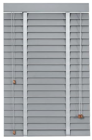 AJTXCSFOQL Nach Maß Holzjalousie 50mm, Wetterfest Jalousien Fenster Innen 80 85 180 200 90 95 65 70 110 125 130 150, Holzjalousie Innen, Sichtschutz Jalousien für Schlafzimmer Terrasse Büro(Gray)