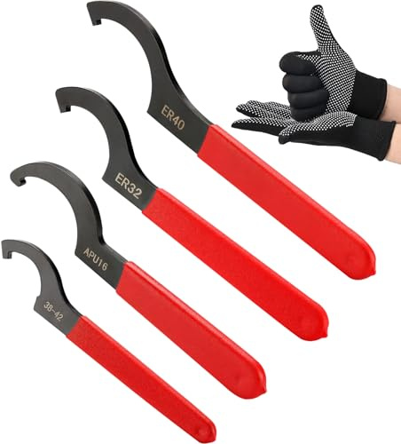 Esshogo Set di 4 chiavi a gancio, chiave a gancio, chiave a gancio, chiave a forma di C, chiave a sospensione filettata, chiave in acciaio