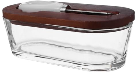 OFFSCH Caja de Mantequilla con Tapa y Cuchillo Recipiente Hermético para Almacenamiento de Mantequilla Cocina Mantequillera Rectangular para Conservación de Alimentos Mostrador