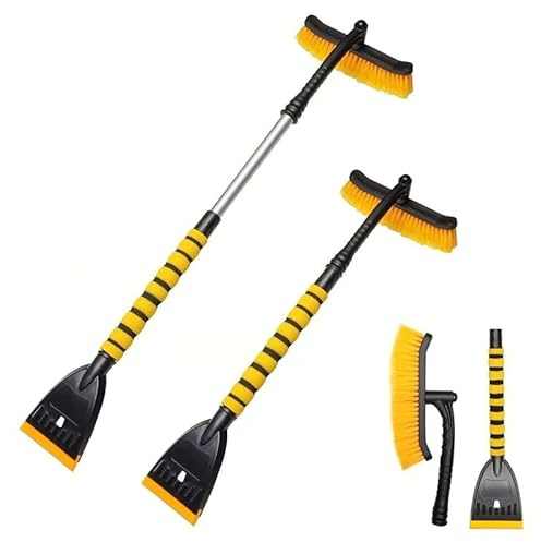 WENINETIES 1 Piezas Rasqueta Hielo Coche Rascador Hielo Coche con Escoba para Lexus UX 250h Hybrid 2019 2020 2021 2022 2023 2024, Rascador de Nieve Resistente Pala Quitanieves Pala Nieve,Yellow