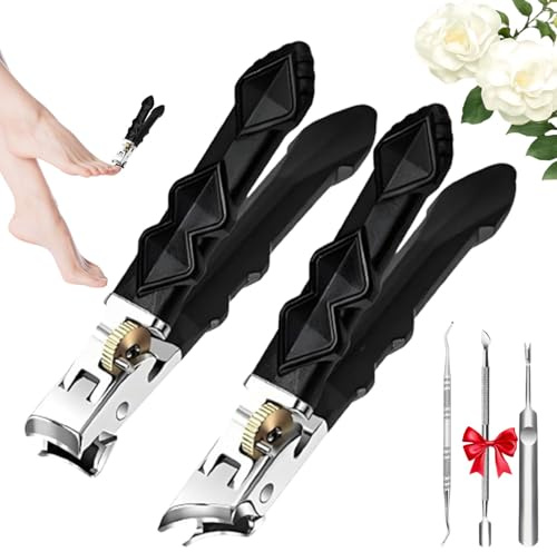 Nagelexpert,Nagelknipser Fußnägel,Schräger Knipser,Spritzschutz für Senioren für dicke Nägel,ultrascharfe Nagelknipser aus Edelstahl (A+B)