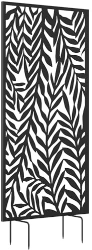 Outsunny Panneau Brise Vue Décoratif Extérieur Jardin 130 x 65 cm Noir