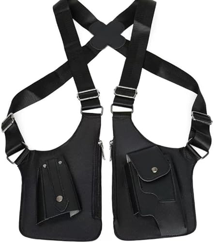 Sac à Bandoulière Double Épaule Anti-Vol, Sac Sous-Bras Premium en Cuir Unisexe, Sac à Épaule/Sac Bandoulière Réglable avec Doubles Poches pour Hommes et Femmes