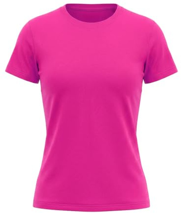 STEXFIT T Shirt Donna Cotone, Maglia Maniche Corte Donna Basic Estiva, Maglietta Mezze Maniche Tinta Unita Cotone 100%