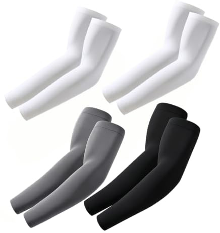 4 Paires Manchon Compression Bras Anti UV Protection Solaire Homme | Pour femme, sport, running, cyclisme, outdoor, été, tatouage, cache, manchette, bras, sleeve, arm, fitness, soleil, sport
