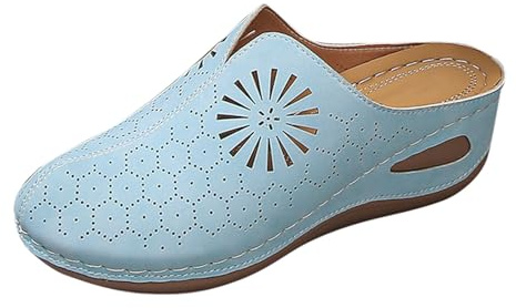 Generico Vita Sommarplatta Sandaler Dam - Bekväma Eleganta Bröllopstofflor Kvinnor Silver T Tvättbar Pool Tofflor Speciella Gummitofflor Låga Vilande Skor Sommar Går Tofflor, Himmelsblå, 39 EU