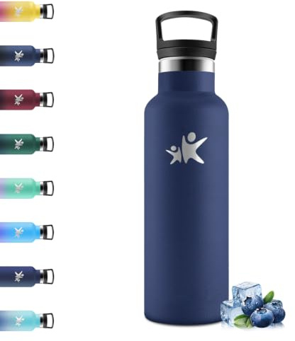 Mulbijeo Borraccia Termica 750ML, 18/8 Acciaio Inox, Borraccia con Cannuccia, Sottovuoto a Doppia Parete, Termos, Senza BPA, Bottiglia Termica, Borracce Termiche per Palestra, Sport, Blu scuro