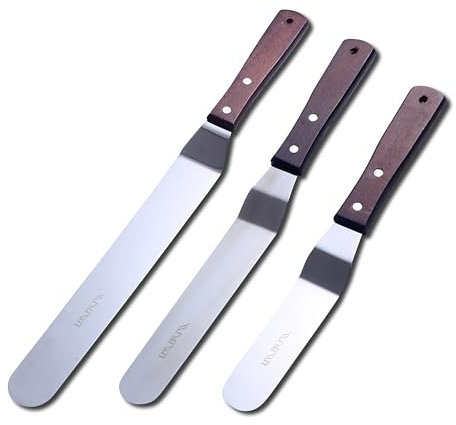Spatole per Pasticceria Spatola Angolata Set Cuoco Dolci Spatola Cucina per Dolci Spatole Decorazione Torte, Set 3 Pezzi