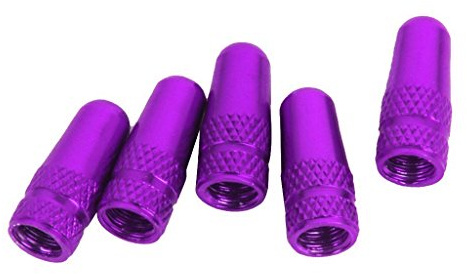 NAMVO 5pcs Bicycle Presta Wheel Rims Tyre Stem Air Valve Caps Dust Cover - Purple