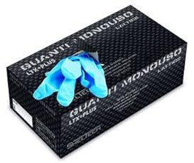 Rossini Trading Confezione 50 pz Guanti in Lattice monouso GGU503 ltx+Plus Non sterile Senza Polvere lubrificante Celeste (S)