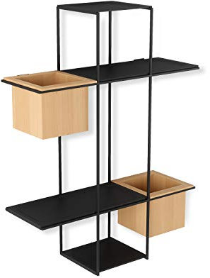 Umbra Cubist schwebendes Multi-Regal und integrierten Pflanzentöpfen – Moderne Wand Dekoration und geometrisches Wandregal für Bücher, Kerzen, Bilderrahmen, Zimmerpflanzen und vieles Mehr