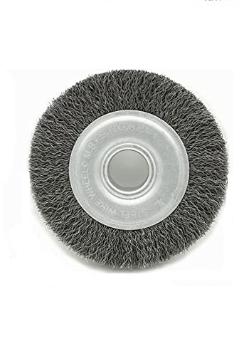 Spazzola a ruota in filo metallico, spazzola rotante a tazza per trapani, in acciaio ondulato per vernice, rimozione della ruggine, pulizia della saldatura (125 x 25 mm)