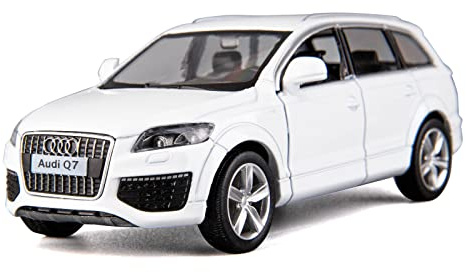 RMZ City 1/36 Scale Compatible with Audi Q7 Casting Car Model, Zinc Alloy Toy Car for Kids, Pull Back Vehicles Toy Truck for Toddlers Kids Boys Girls Gift White