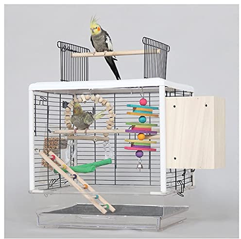 Vogelkäfig Haushalt Großer Vogelkäfig Interaktiver Papageienkäfig aus Metall mit Zuchtbox und Vogelkäfig, verwendet für Myna Parrot Canary Love Bird Black Wind Parrot Birdcages Decor