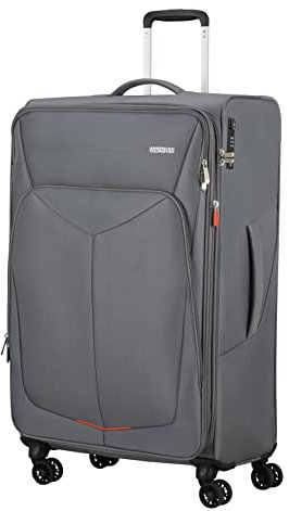 American Tourister SummerFunk - Spinner L, Erweiterbar Koffer, 79 cm, 109.5/119 L, Grau (Titanium Grey)