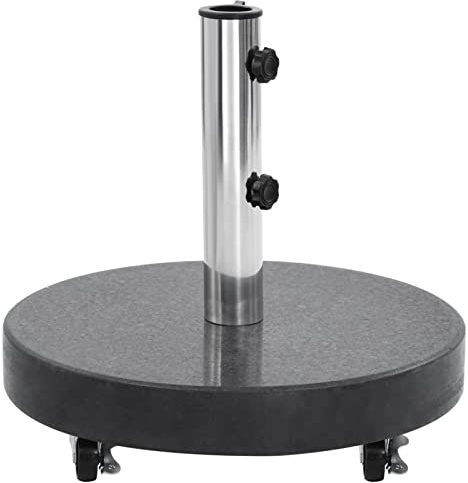 Tidyard Parasollställ 4 rullar parasollstativ parasoll parasoll stativ paraplyhållare granitställ granitställ 30 kg rund svart