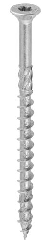 KLIMAS Vis à bois zinguée blanc - tête fraisée - filetage partiel - empreinte torx - pointe anti-fendage 8 x 200 - Boîte de 50 - Vis, pointes, boulons