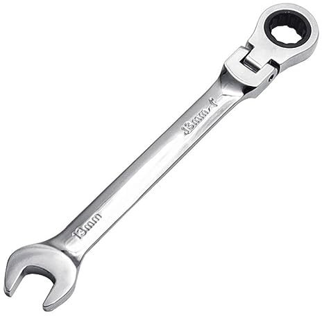 SRGDRR Llave combinada de trinquete flexible Llave combinada de trinquete de cabeza Herramienta de doble propósito, 13 mm
