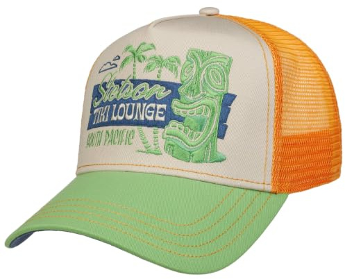 Stetson Tiki Lounge Truckercap Snapback Stoffcap Herren und Damen Sommer Winter orange One Size Small